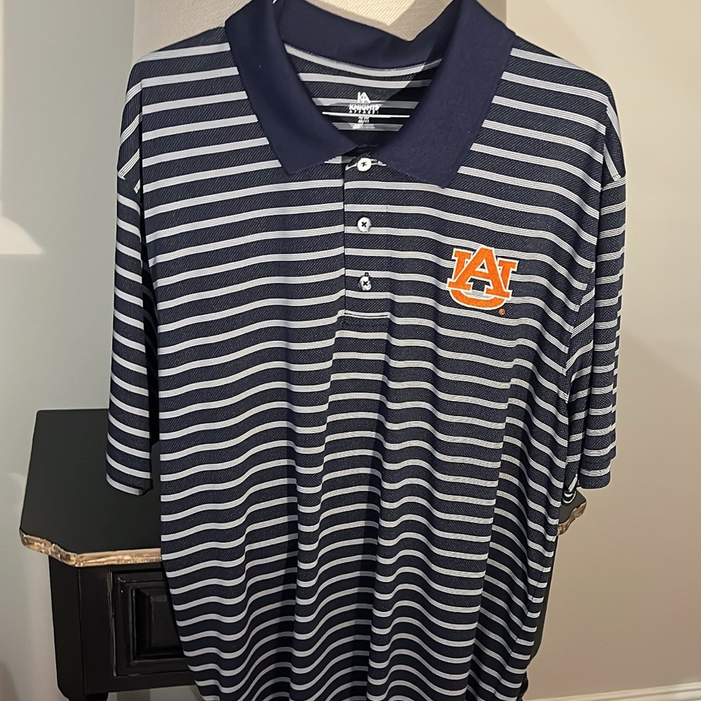 Auburn University Striped Polo Shirt performance